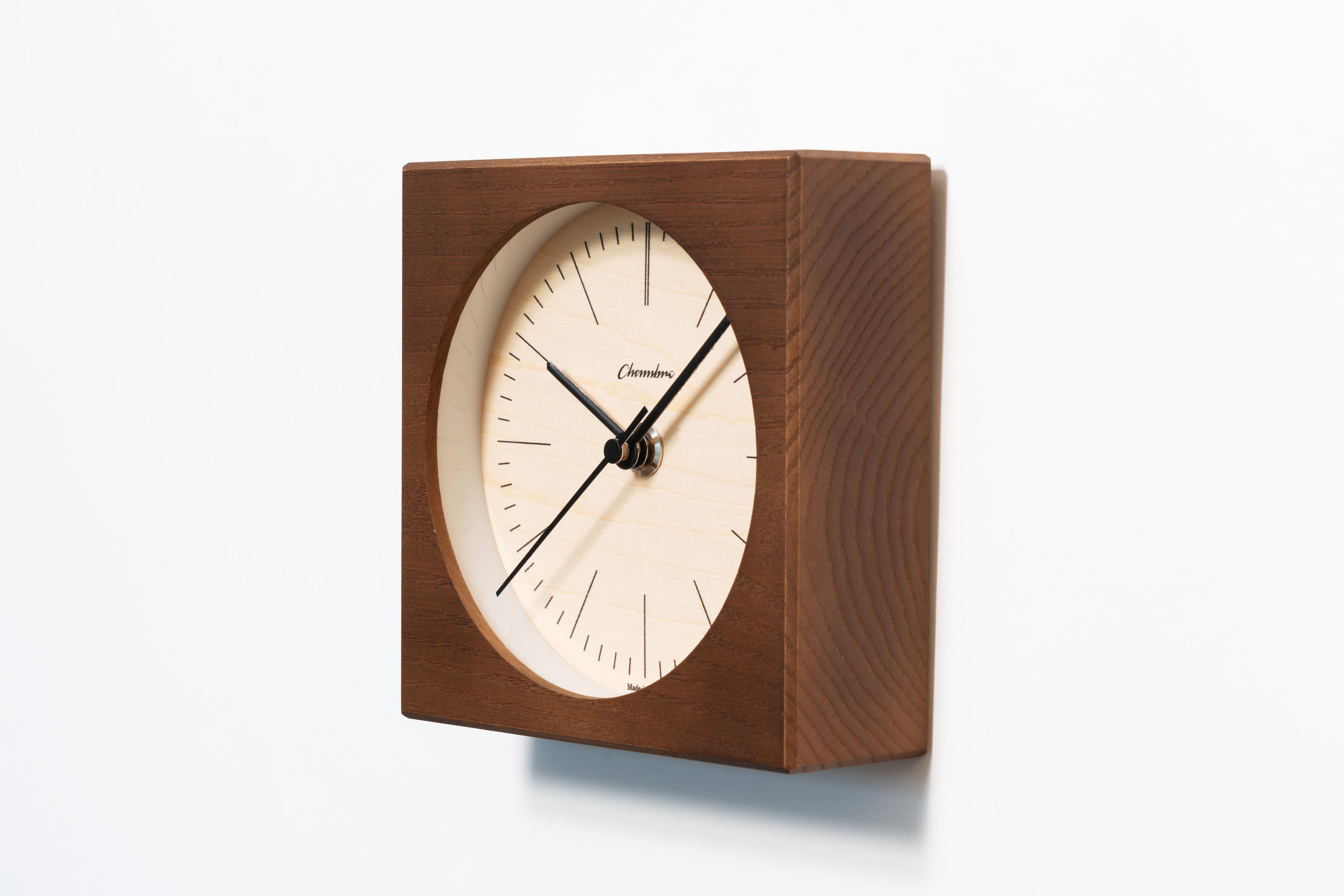 LINE DESK CLOCK DARK BROWN | シャンブル【CHAMBRE】byインターゼロ