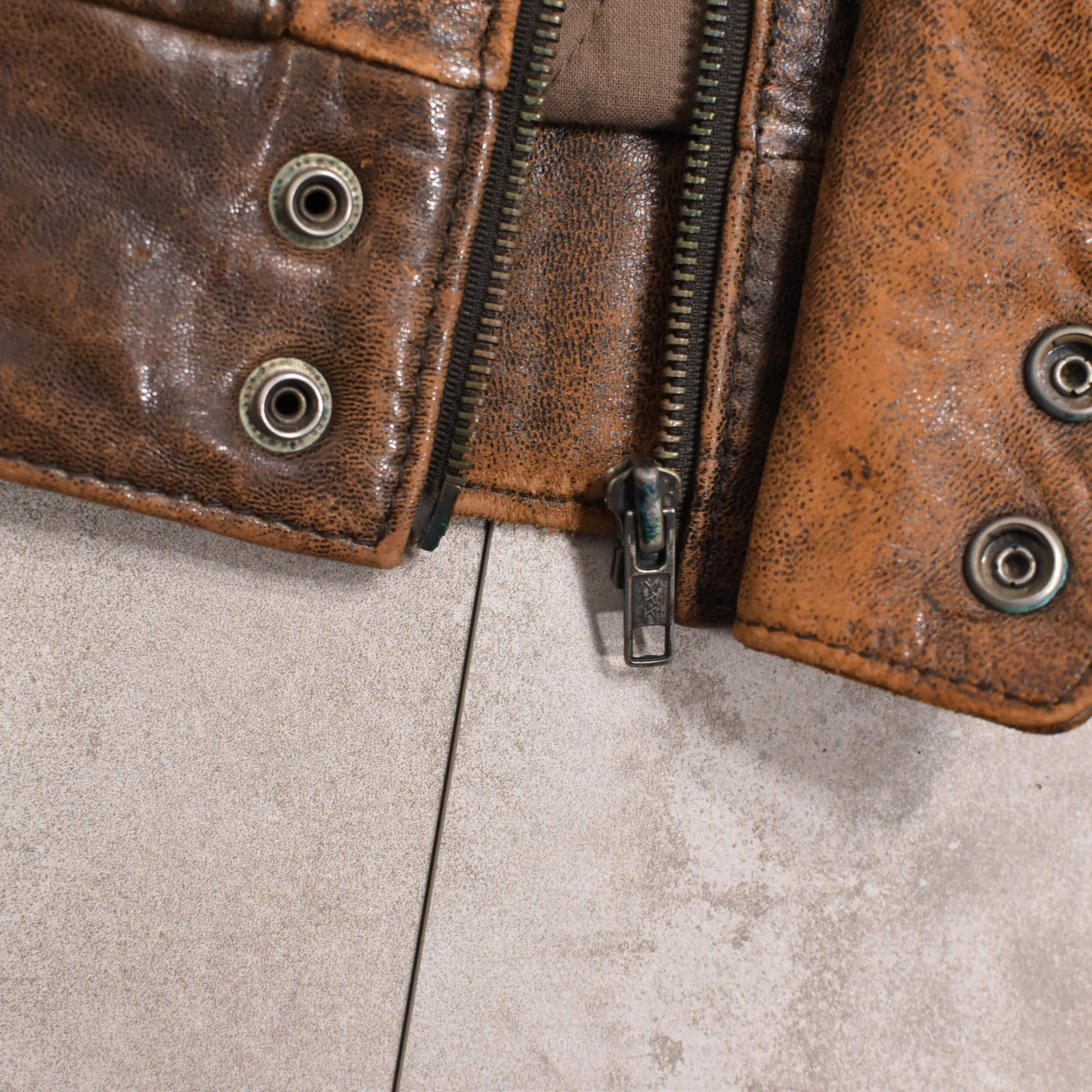 90s aging processing leather jkt | 古着屋 grin days memory 【公式