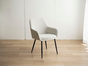 【単品】Mousse 高級感漂うブークレ素材が特徴のアームチェア