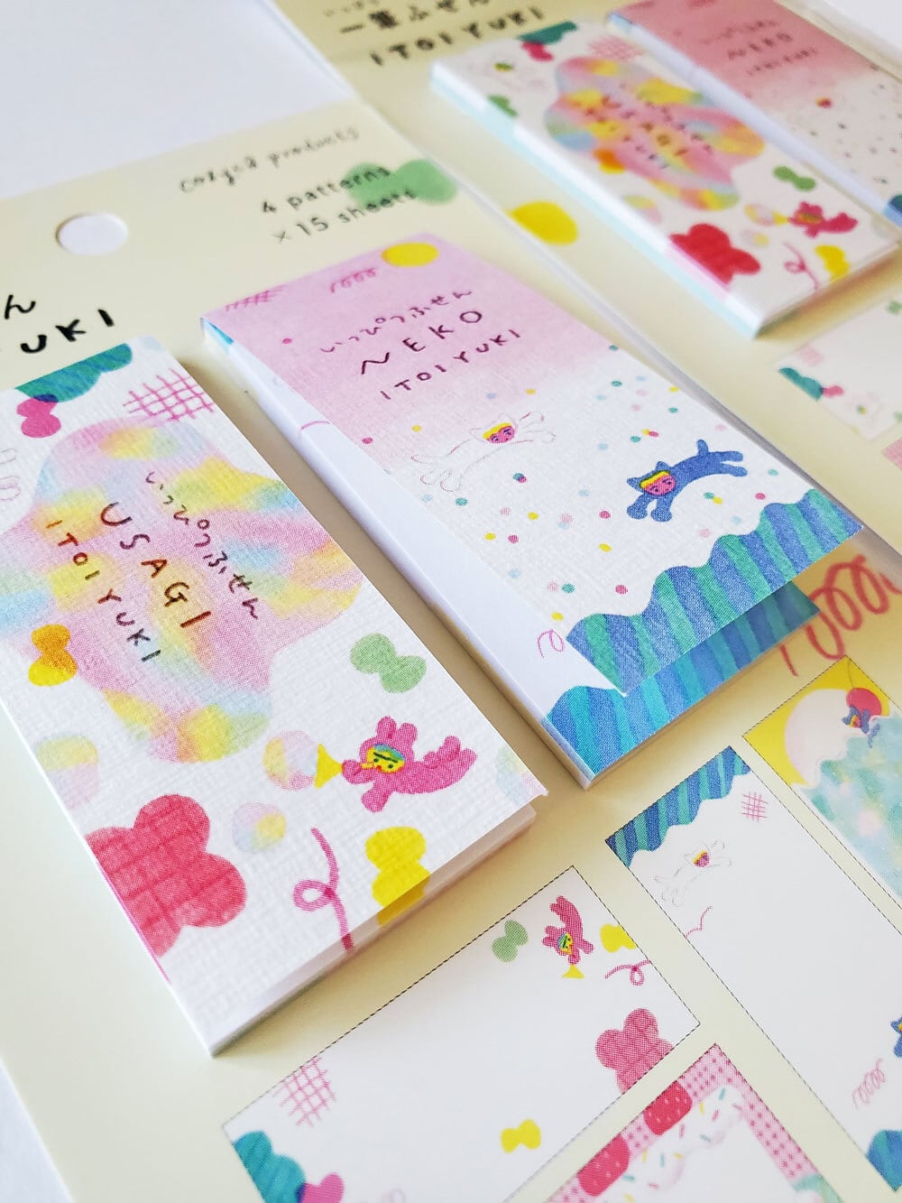 いとい ゆき 一筆ふせん ミニ付箋セット USAGI・NEKO | 文具雑貨 RAIN
