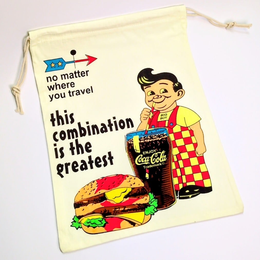 【 Big Boy ( ビッグボーイ ) 】 巾着袋L / コットン巾着〚アメリカン雑貨 アメトイ〛