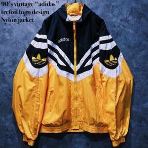 【doppio】90’s vintage “adidas” trefoil logo design Nylon jacket