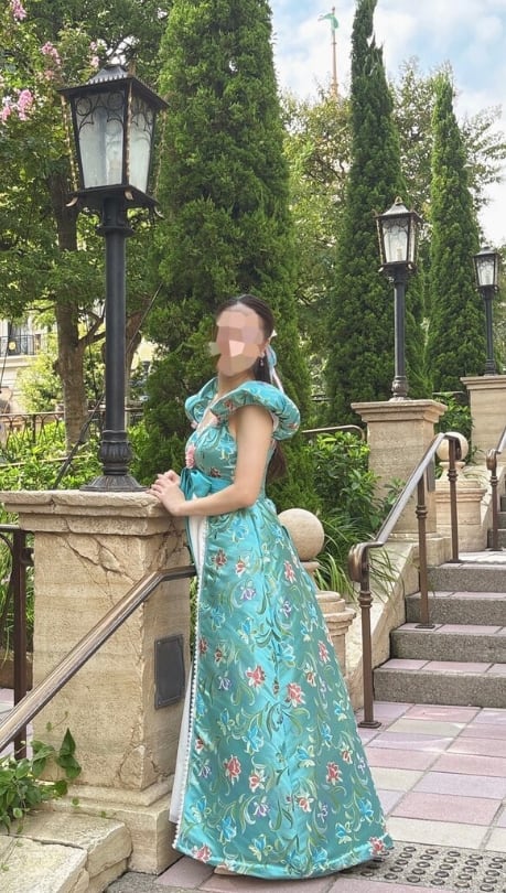 パープル×豪華フリル sapiel ワンピース 高級イタリア製社交ダンス衣装