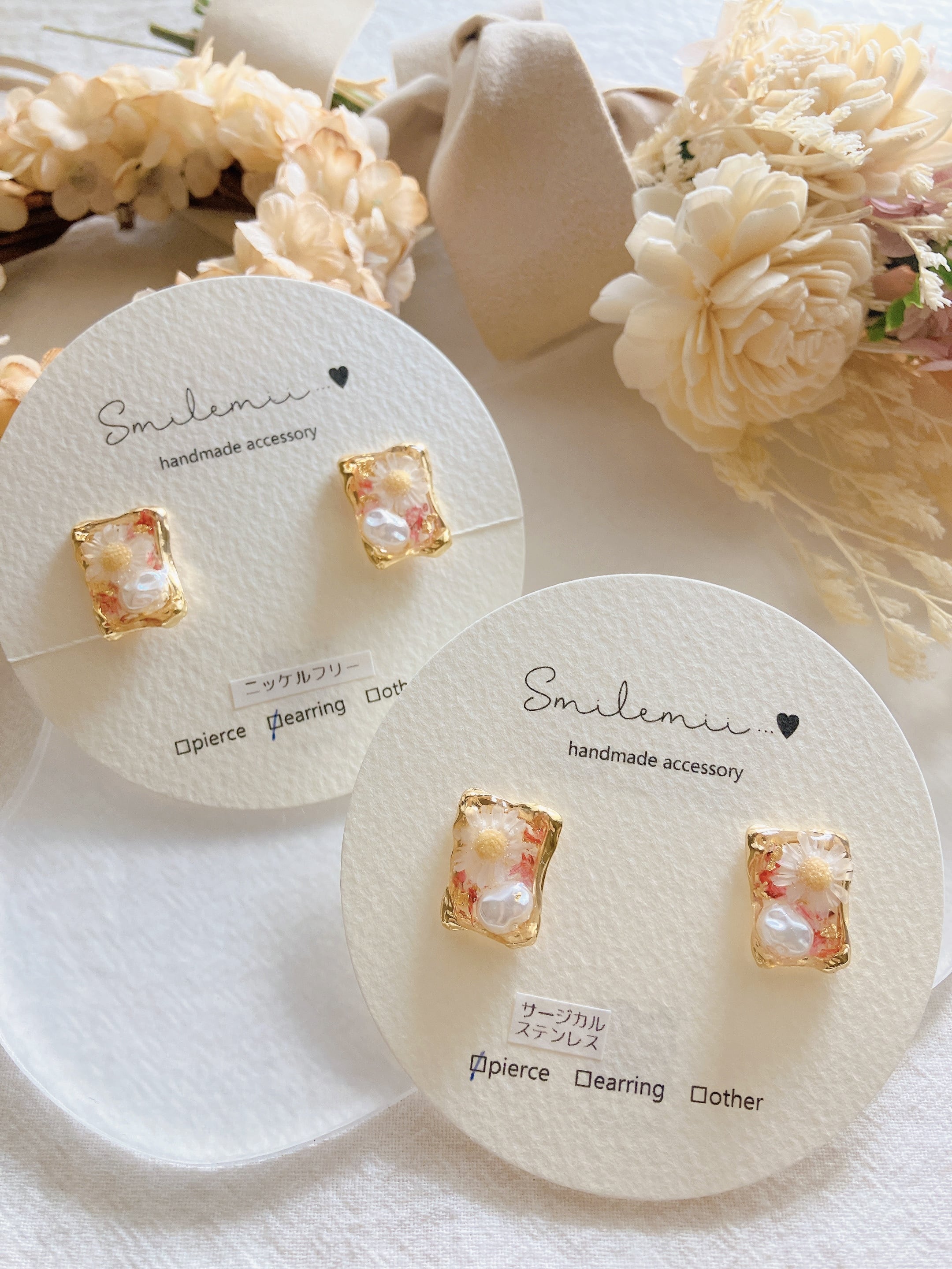 ピアス イヤリング ピンク flower お花 ピアス イヤリング 可愛い 上品