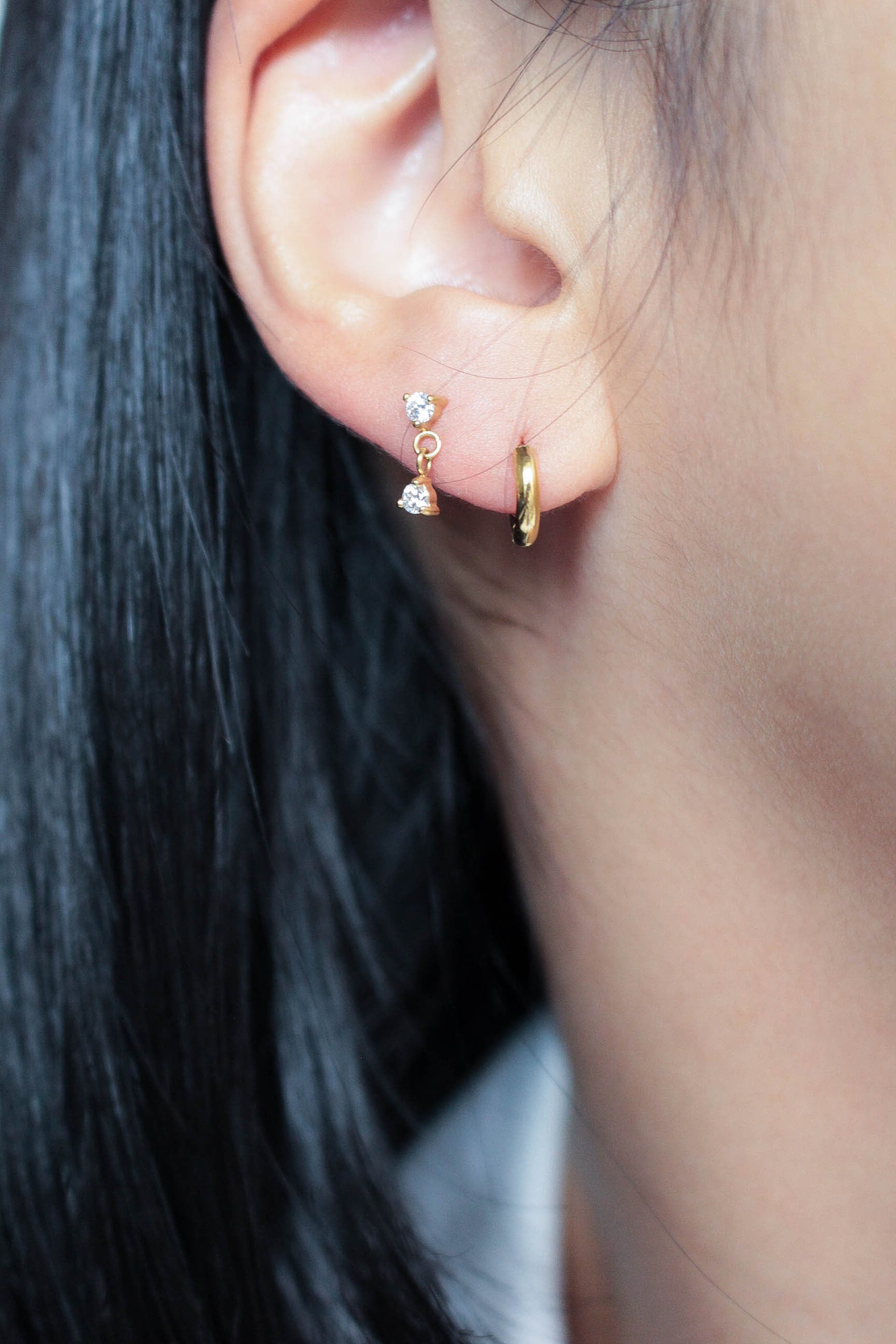 Tiny Zircon Sway Pierce | ebine(エビネ)|金属アレルギー対応アクセサリー