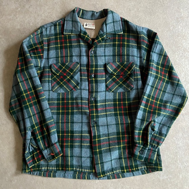 1960s  MACY'S  Wool Shirt  M