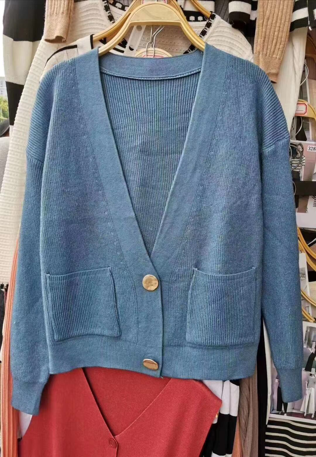 リブニットカーディガン