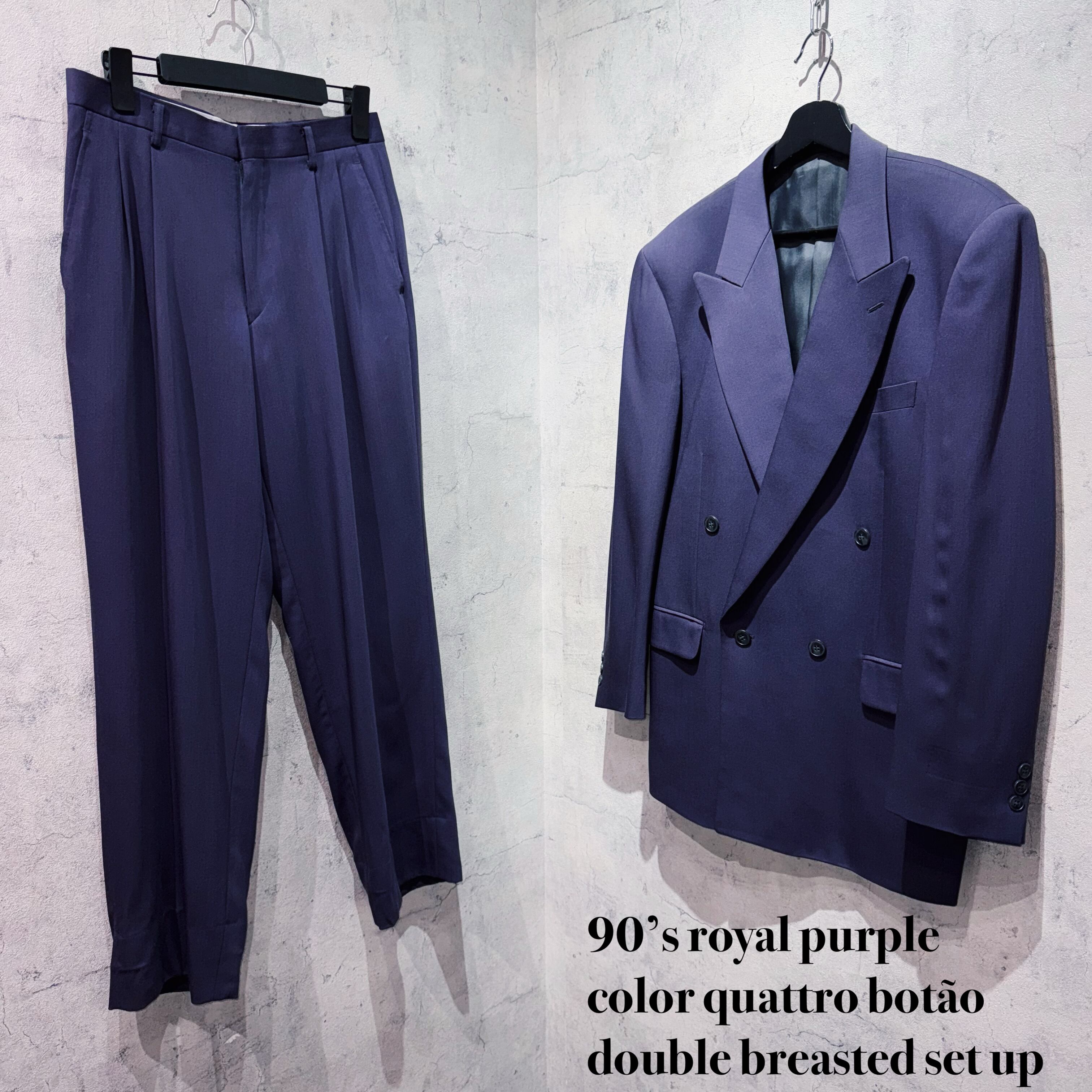 90’s royal purple color quattro botão double breasted set up