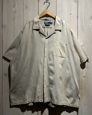 【a.k.a.C.a.k.a vintage】“Polo by Ralph Lauren”“CALDWELL” Cotton × Silk Vintage S/S Open Collar Shirt
