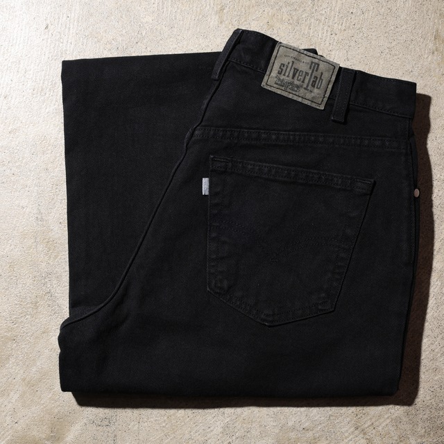 極美品 34×32 USA 96年 Loose Silvertab Levi’s ブラックデニムパンツ リーバイス シルバータブ