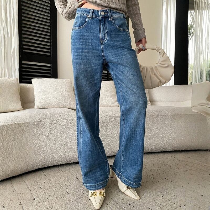 High-Waisted Straight-Leg Pants ◆2color 204753
