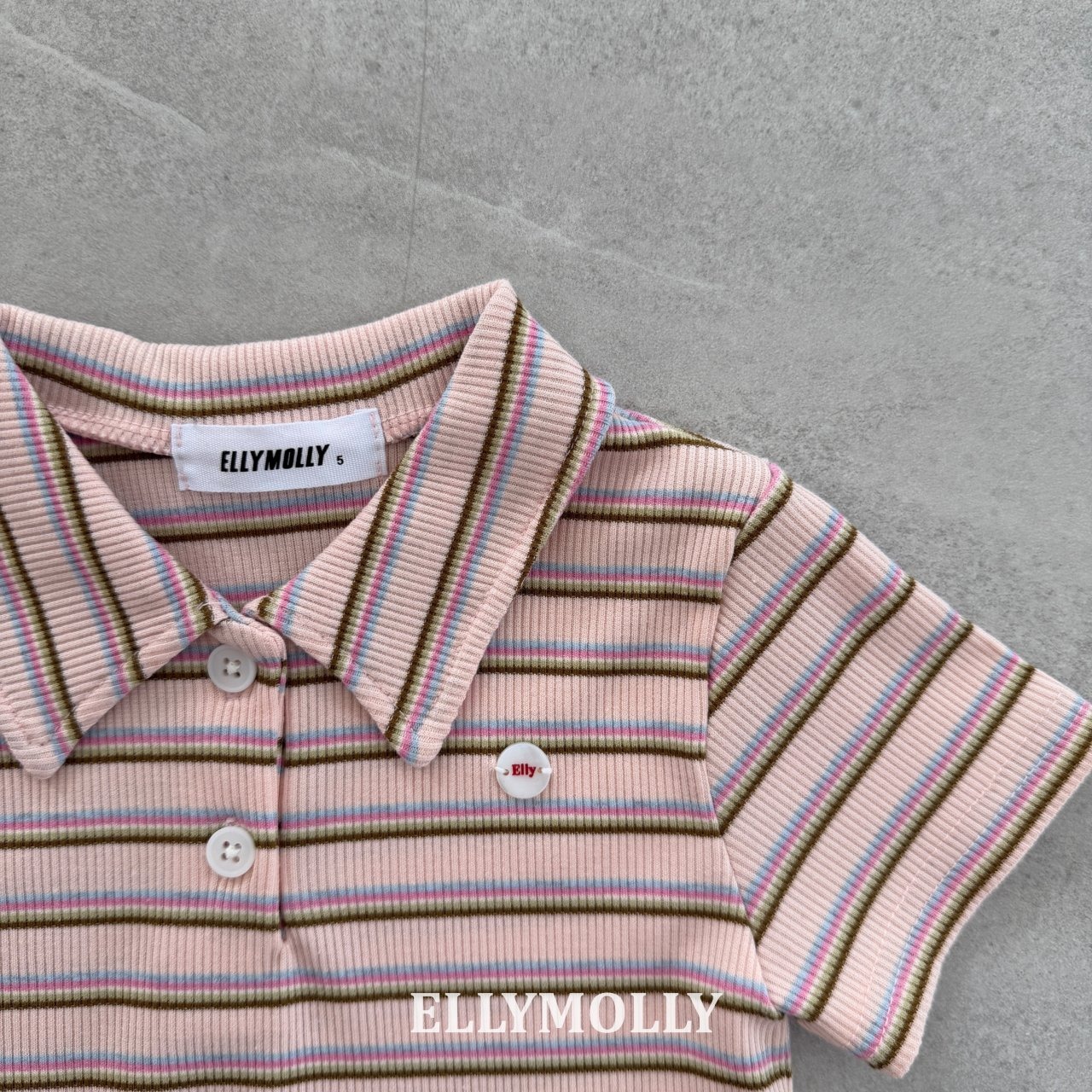 [ELLYMOLLY] Sky Collar Tee +fee2 / [엘리몰리] 스카이카라티