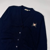 BROOKS BROTHERS ブルックスブラザーズ ゴルフ柄 長袖 コットン ニット カーディガン XS/ネイビー レディース