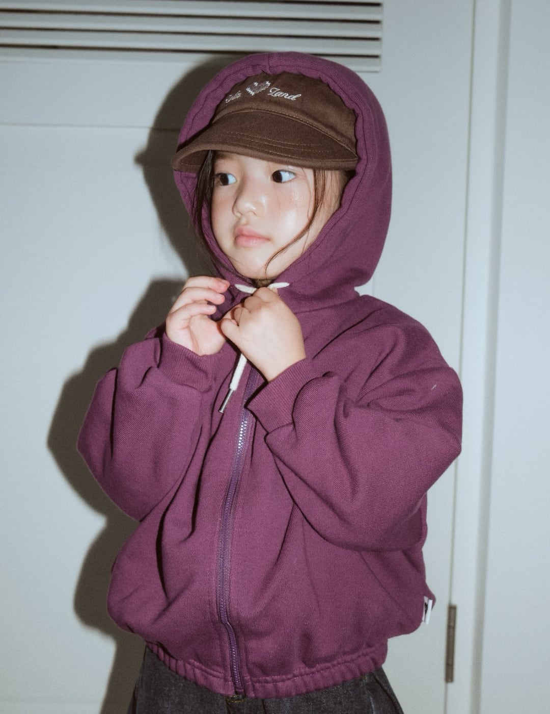 送料無料【予約】/ kids ビンツフードジップアップ /lalaland