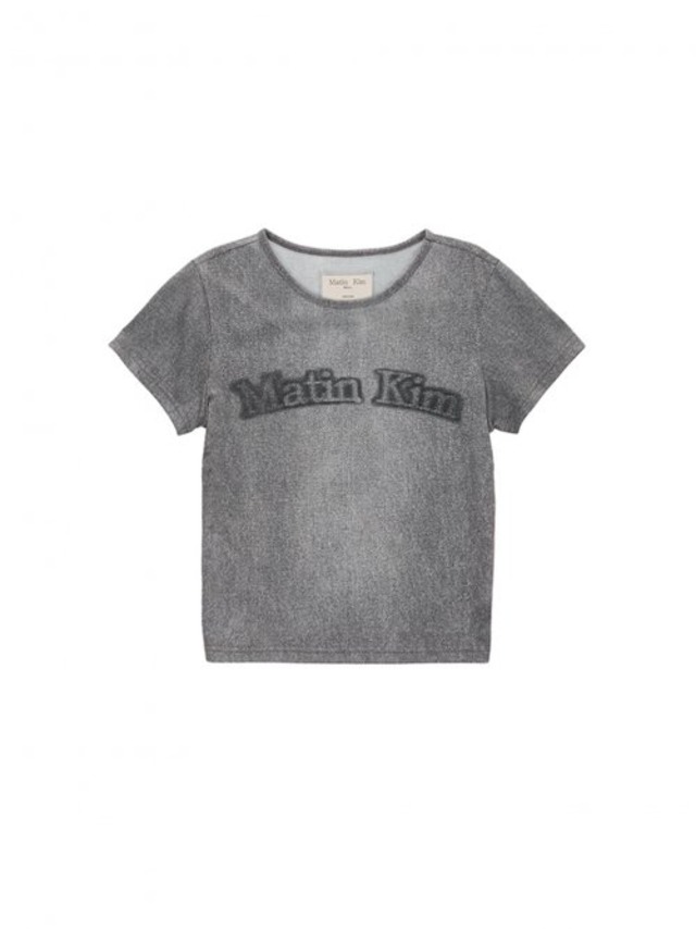 [MATIN KIM] MATIN WASHED PRINT CROP TOP IN BLACK