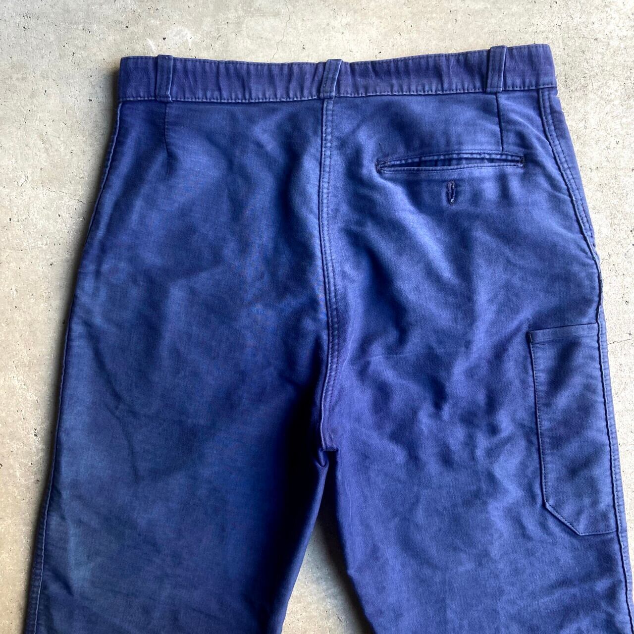 60年代 DUBURE&DEVERCHERE ブルー モールスキン フロントホック