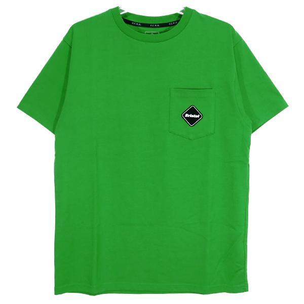 F.C.Real Bristol 22SS VERTICAL LOGO POCKET TEE FCRB-220065 サイズM  エフシーレアルブリストル バーティカル ロゴ ポケット Tシャツ グリーン F.C.R.B.【中古】