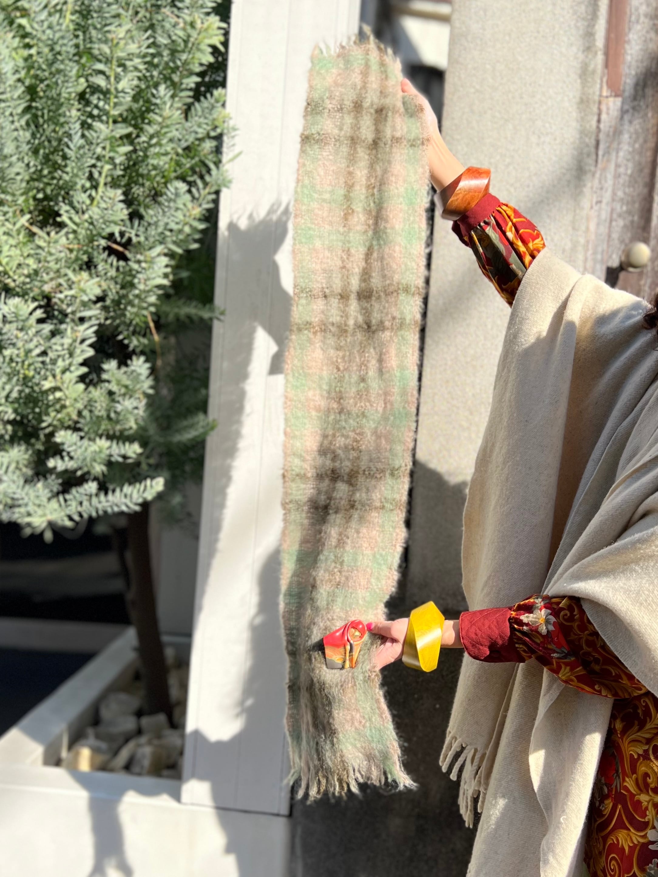 Vintage Scotland paid mohair wool muffler ( ヴィンテージ