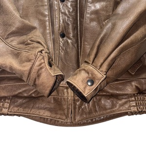 vintage ~1990’s GOLDEN BEAR leather hi-neck jacket