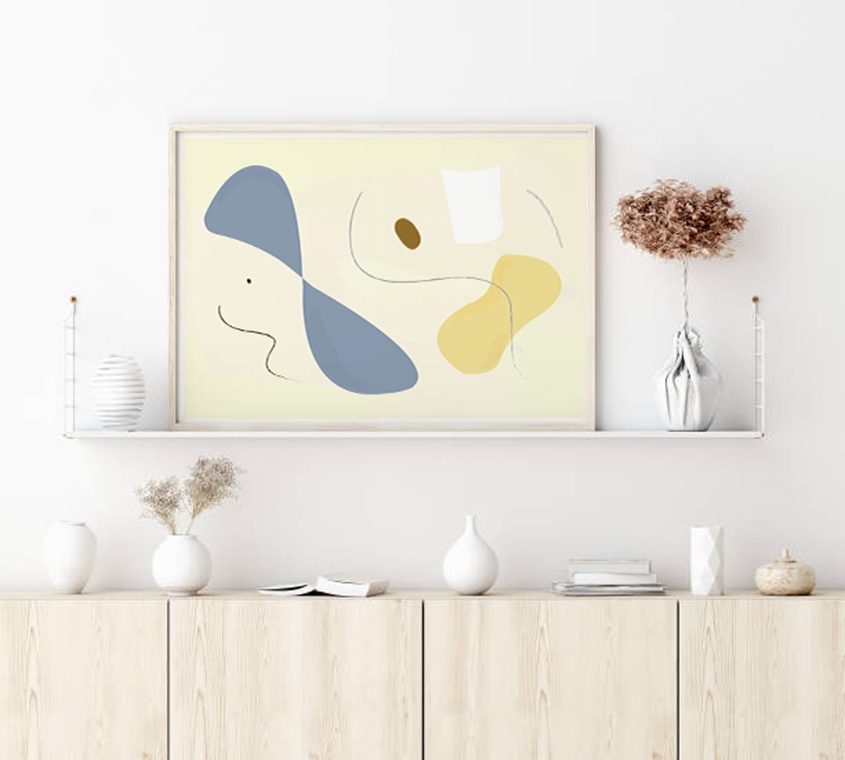 送料無料】アブストラクト mom&child 50x70cm サイズ インテリア