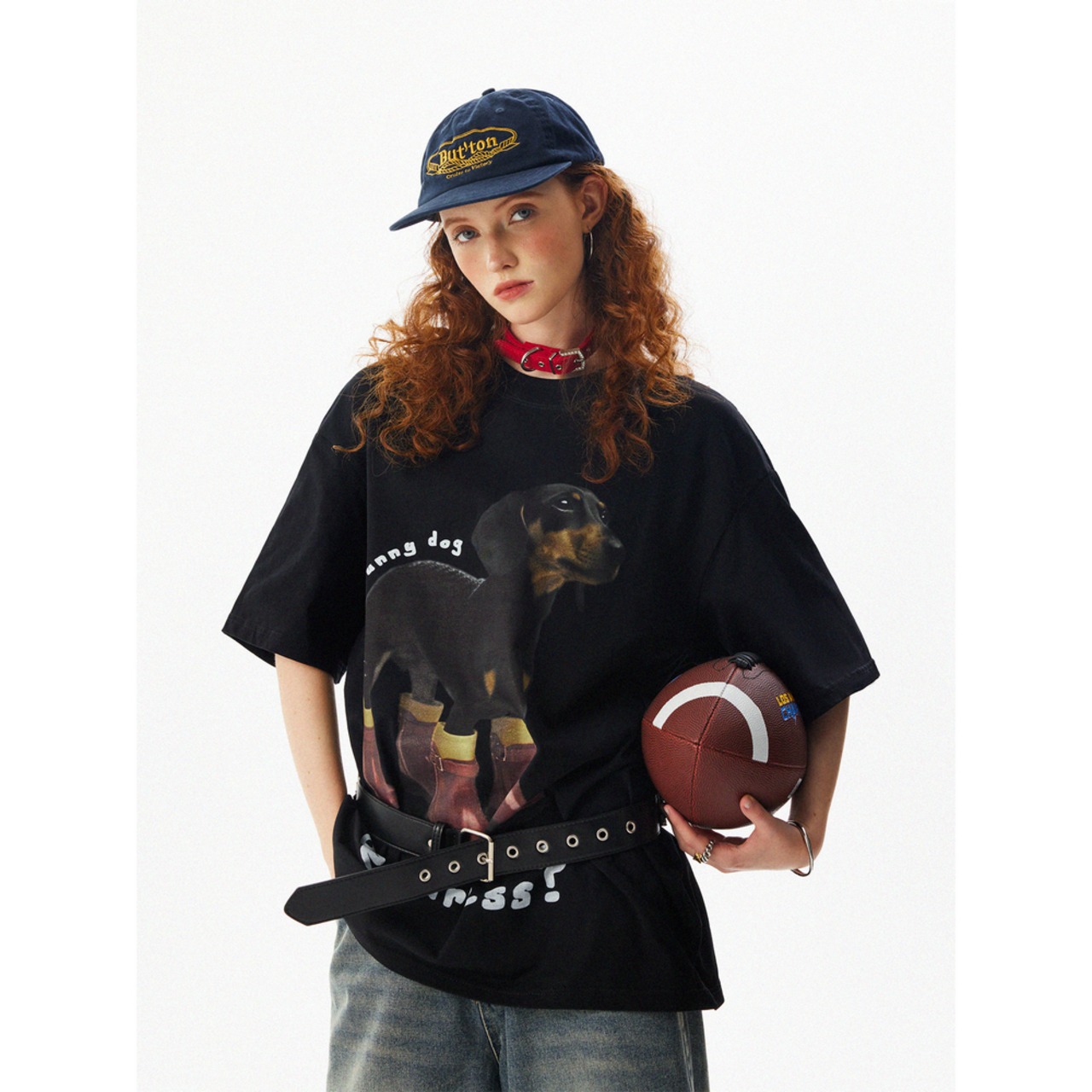 VINTAGE ストリート 長靴ダックスフント Tシャツ T1701