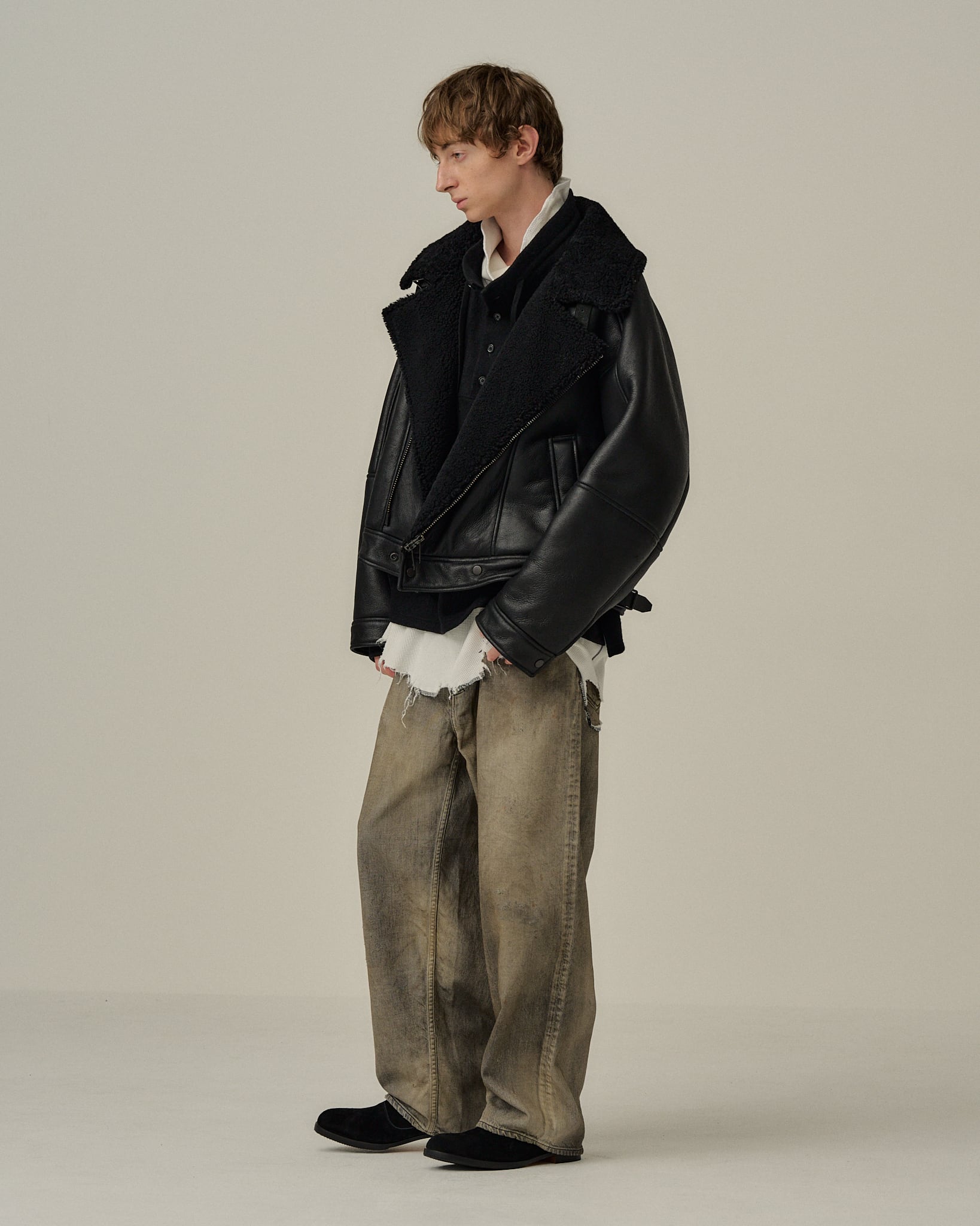 #03 AGING01　BLACK アンセルムストレートデニム ANCELLM - [ラスト1点] #03 AGING01 | BLACK | デニムパンツ | NapsNote