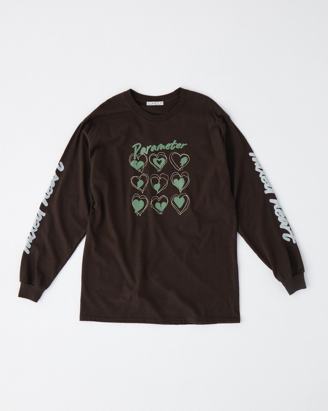 MIXED HEART Long Sleeve T(BROWN)