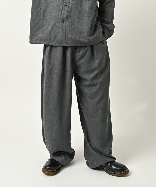 Revertical Suede-touch wide-leg pants (GRY) RV9377