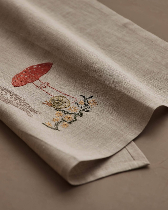 Coral&Tusk ティータオル Bunny with Mushrooms