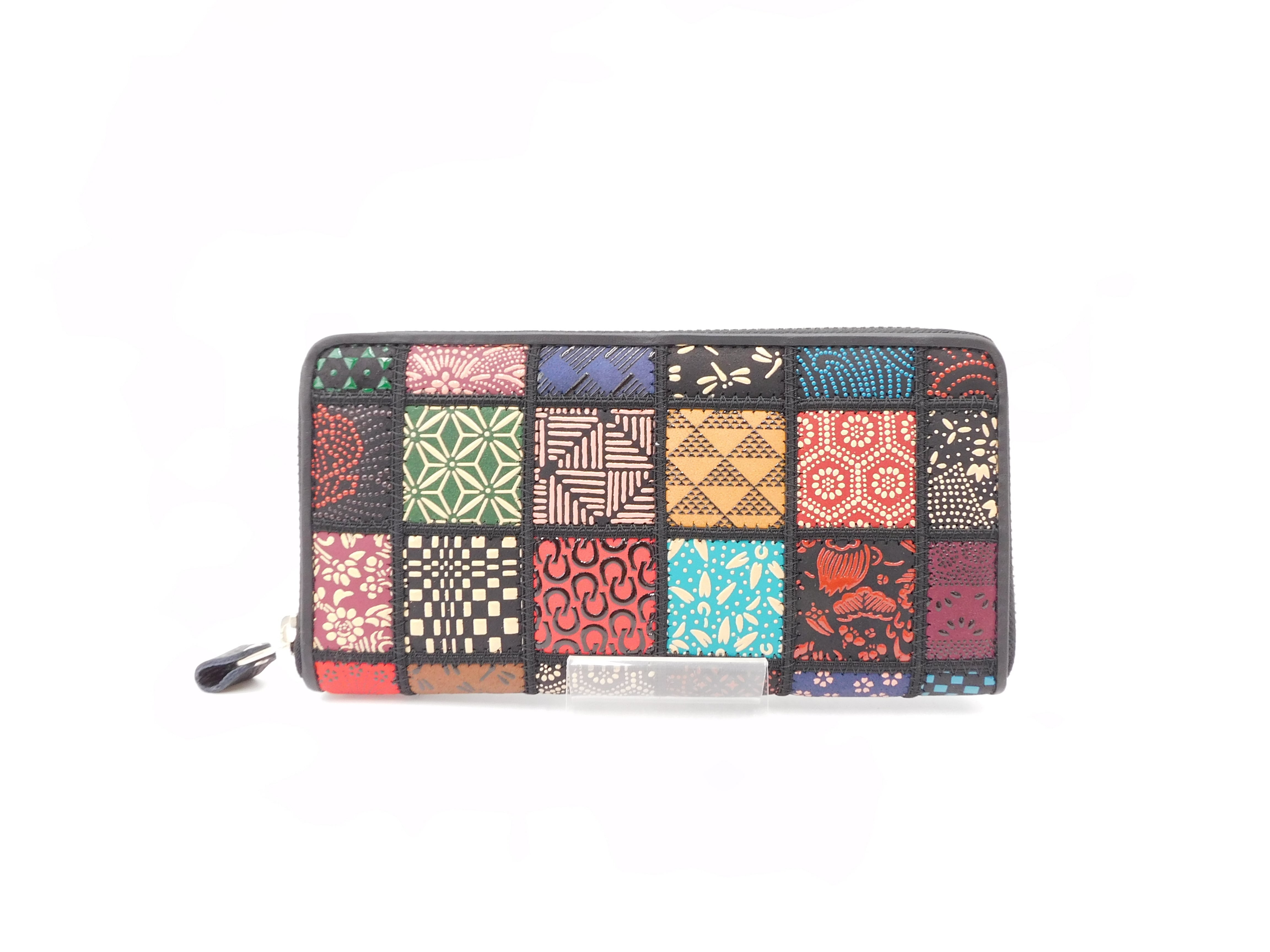 パッチワーク印傳 ラウンド長財布 マルチカラー | 浅草前川印傳｜公式