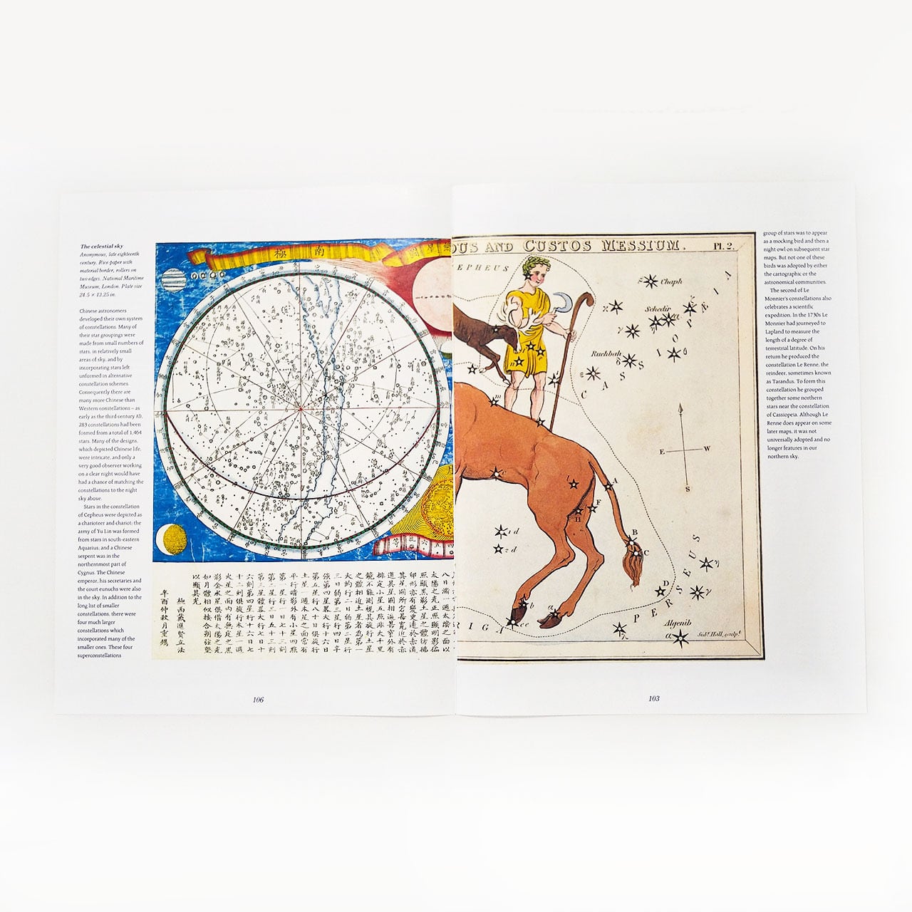 1742年の天文学 黄道帯星座図 古い写本の複製 Atlas Novus Sive