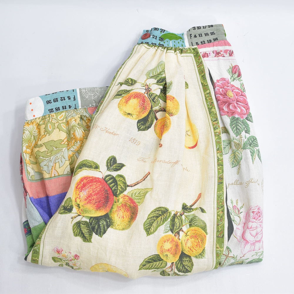 Remake リメイク ヴィンテージ テキスタイル パッチワーク デザイン バルーンシルエット イージーパンツ 再構築 ツギハギ コットン レディースW68~94cm