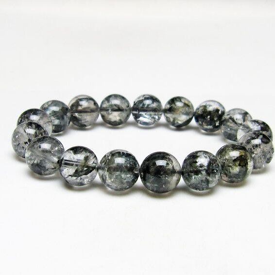 ブラックエレスチャルクォーツ ブレスレット 12mm 一点物 おまかせ便 111-53830