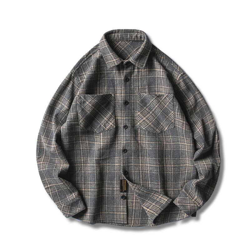 Road Vintage American Retro Fall Winter Thickened PlaidShirtメンズトレンディなカップルルーズウールシャツジャケット-Alibaba レトロ ウィンター 冬物 ビンテージ hip6-161142418717887