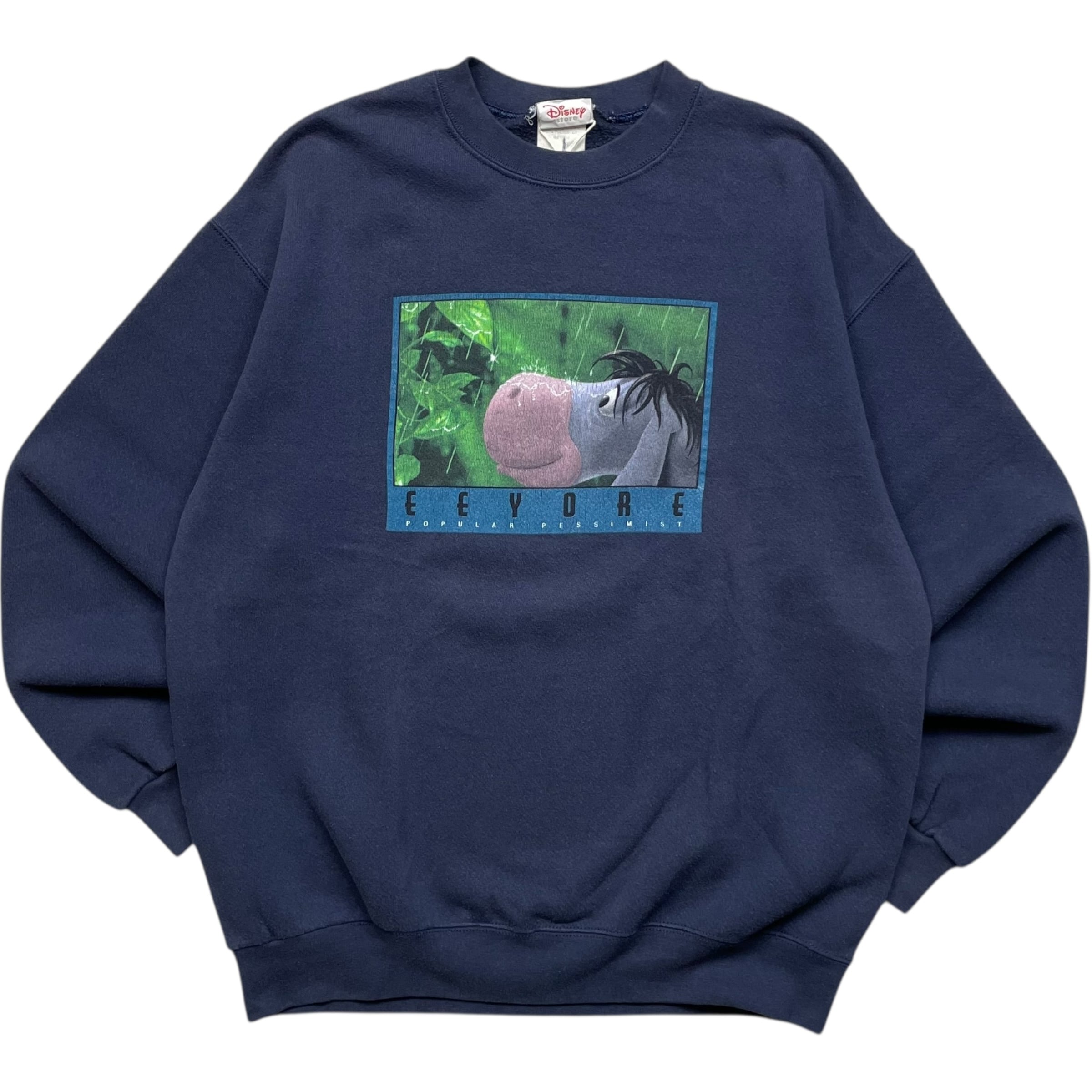 《M》 Disney ディズニー スウェット プーさん イーヨー プリント ネイビー 90年代 vintage no.9454