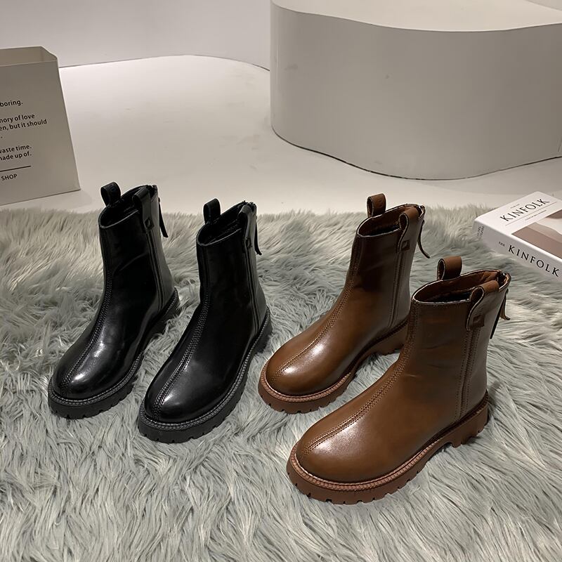 ブーツオータムウィンタースタイルレッド薄手ショート 靴 シューズ 秋物 冬物 フェイクシューズ45687624157