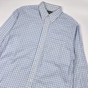 USA製 Brooks Brothers COUNTTRY CLUB ブルックスブラザーズ チェック BD ボタンダウン 長袖シャツ L/ブルー メンズ