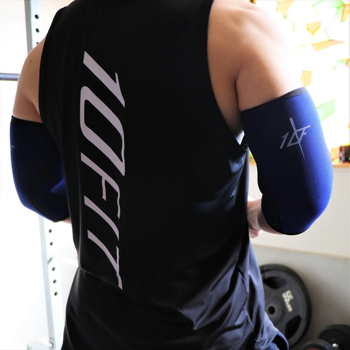 10FIT TE-64 elbow sleeve エルボースリーブ トレーニング 筋トレ 紺