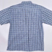 希少!!◆MACBETH マクベス チェック柄 BD ボタンダウン 半袖シャツ L/ブルー系 アイビー トラッド アメトラ/オールド/ビンテージ