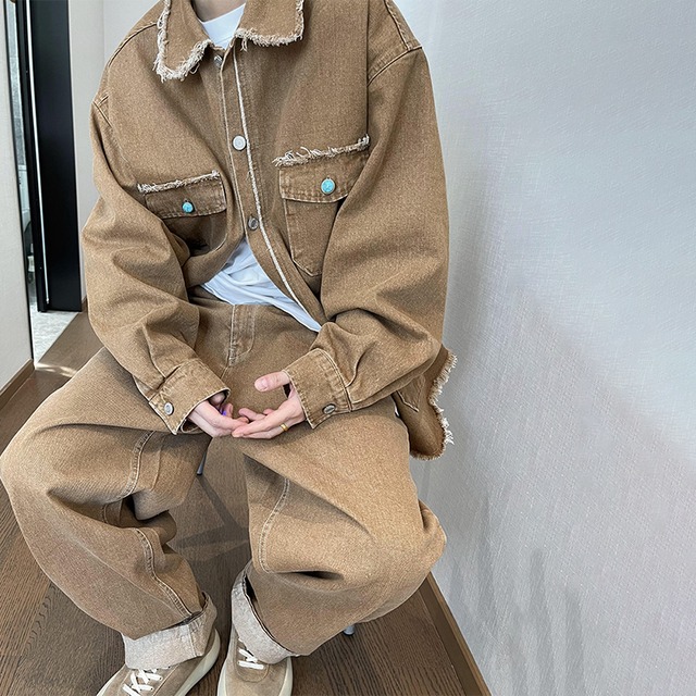 dannyandzee断ち切りダックデニムジャケット
