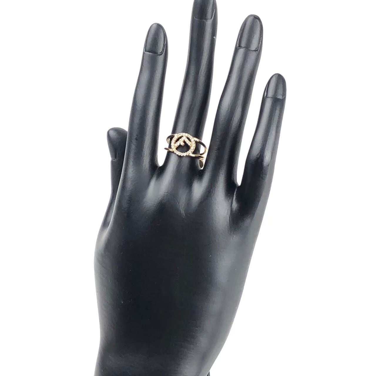 中古】フェンディ FENDI エフイズ ラインストーン リング 指輪