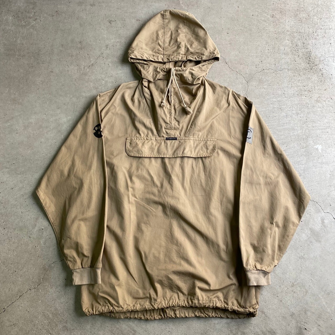 ビッグサイズ R-Collection コットン 袖ロゴ プリント アノラック 