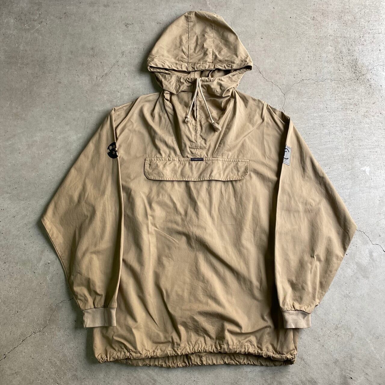 ビッグサイズ R-Collection コットン 袖ロゴ プリント アノラック 