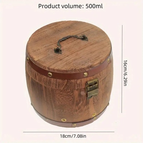 小物入れ　酒樽　パイレーツ　留め具　持ち手　蓋付き　木製　収納　ウッデン　ホームデコ　リビング　卓上　玄関　ギフト
