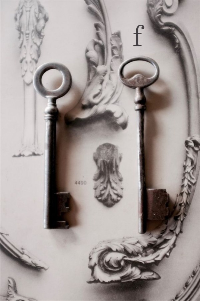 1900s France antique 9.5c 秘密の扉用鉄製の鍵f
