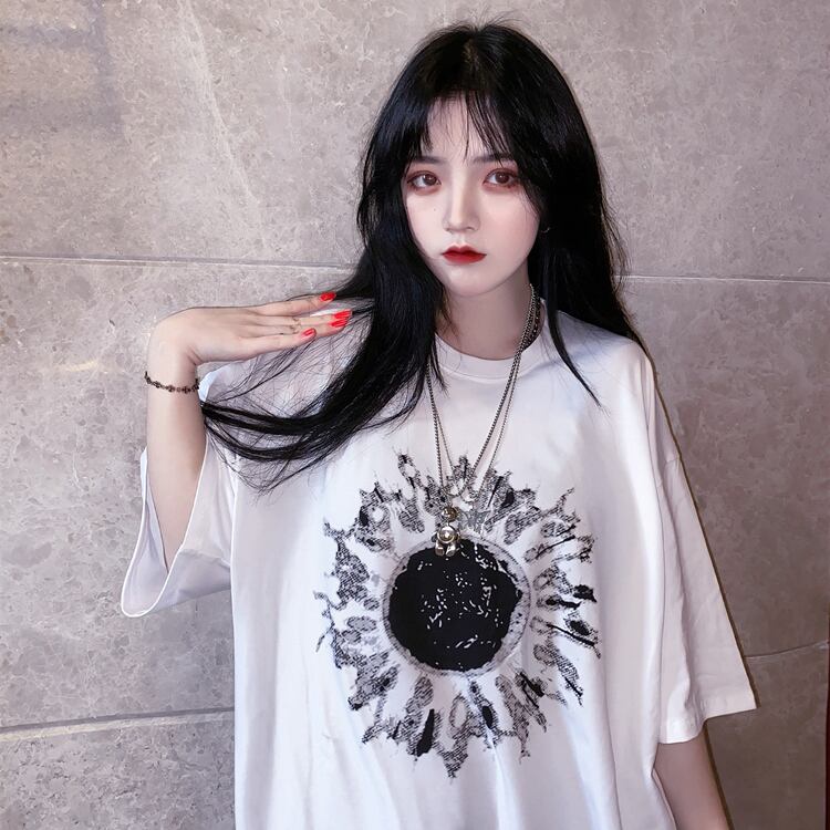 ダークプリントTシャツ シャツ スタイルサマールーズ コットン かわいい 夏物 ケッペル40517415344