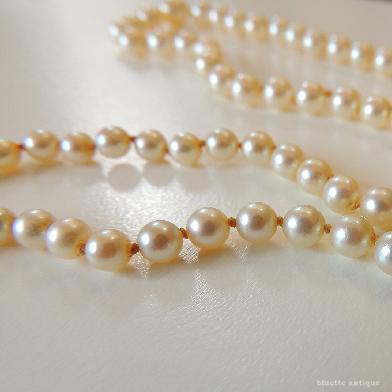 アンティークジュエリー 9ctゴールド アコヤ真珠 天然ロードライトガーネット ネックレス(ソーティングメモ付)