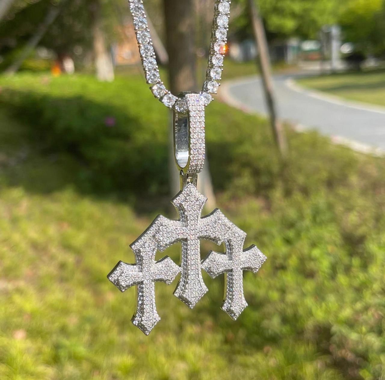 【grt54】Triple Luxury Cross Necklace