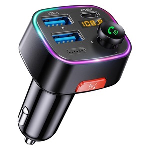 【数量限り】FMトランスミッターHUNDRUP 車載FMトランスミッター PD 36W+QC3.0急速充電 車載充電器 ハンズフリー通話 Bluetooth/USBメモリ対応 2つの音楽再生モード Siri&Google Assistant 重低音 カーチャージャー 12V-24V車対応 LEDディスプレイ 電圧測定 日本語説明書 FM 76.0-108.0MHz C71