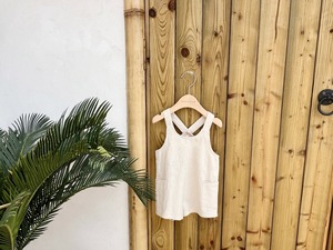 【Bebe nine】ナチュラルショートサロペット ベージュ 70〜80cm 24048